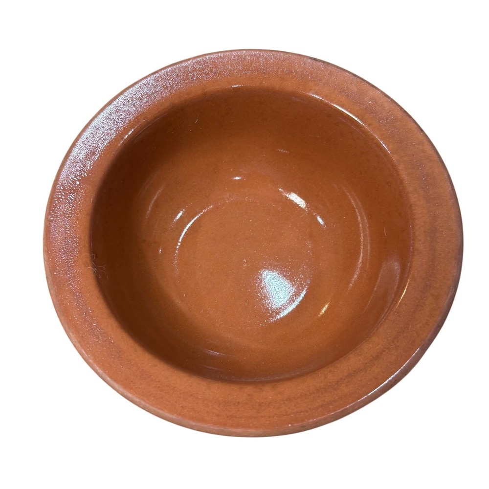 Vintage Italian Terracotta Olive/Dip Bowl Italy Glazed Interior Rustic Farmhouse